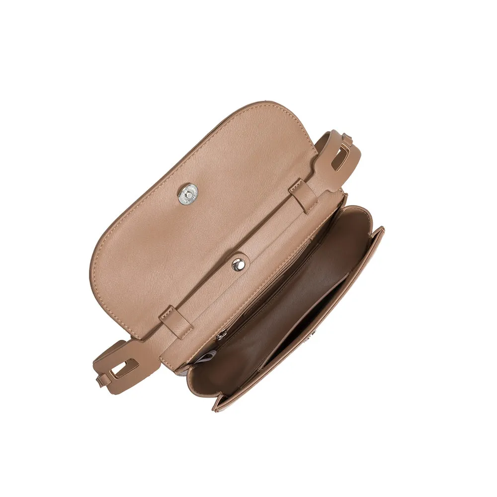 Melie Bianco Inez Taupe Recycled Vegan Shoulder Bag Pre-Order