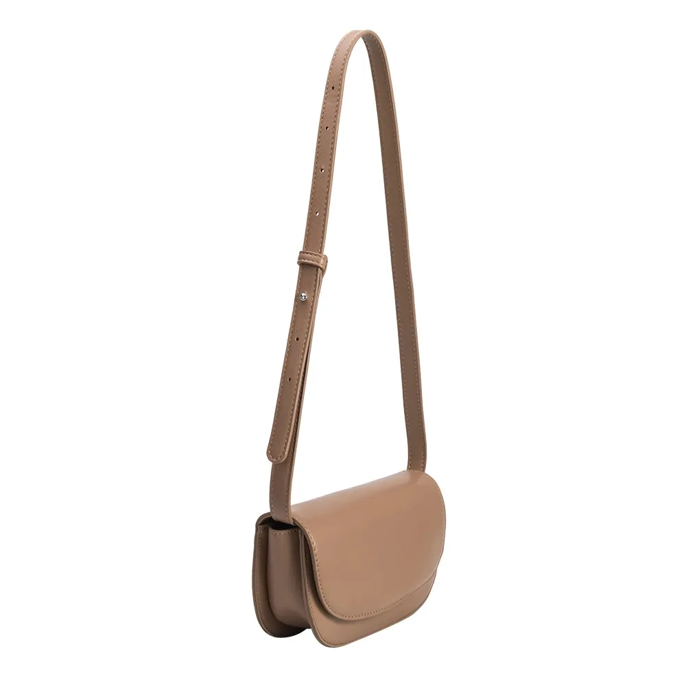 Melie Bianco Inez Taupe Recycled Vegan Shoulder Bag Pre-Order