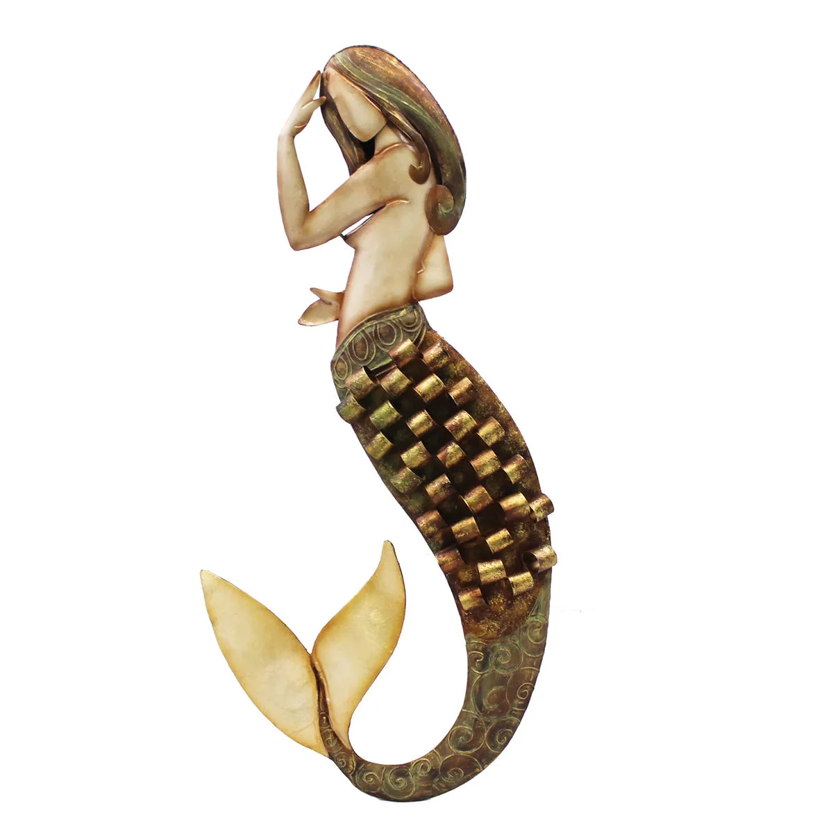 Metal & Capiz Mermaid Plaque