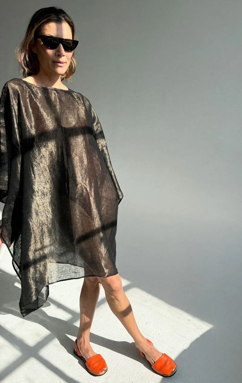 Metallic boatneck caftan