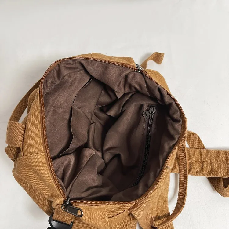 Minimalist Canvas Backpack Vintage School Backpack