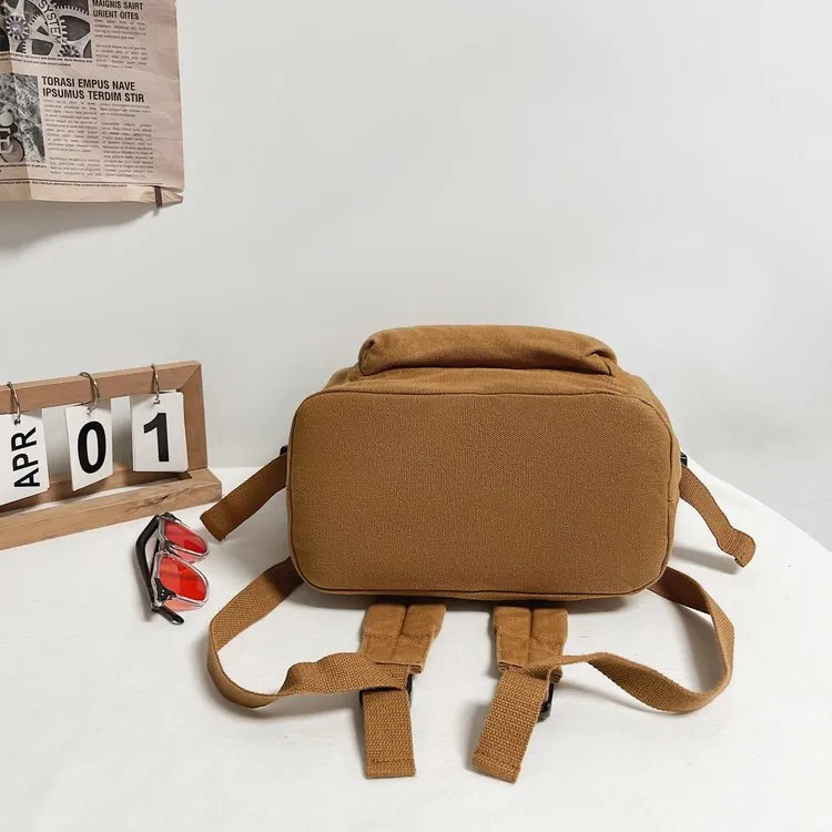 Minimalist Canvas Backpack Vintage School Backpack