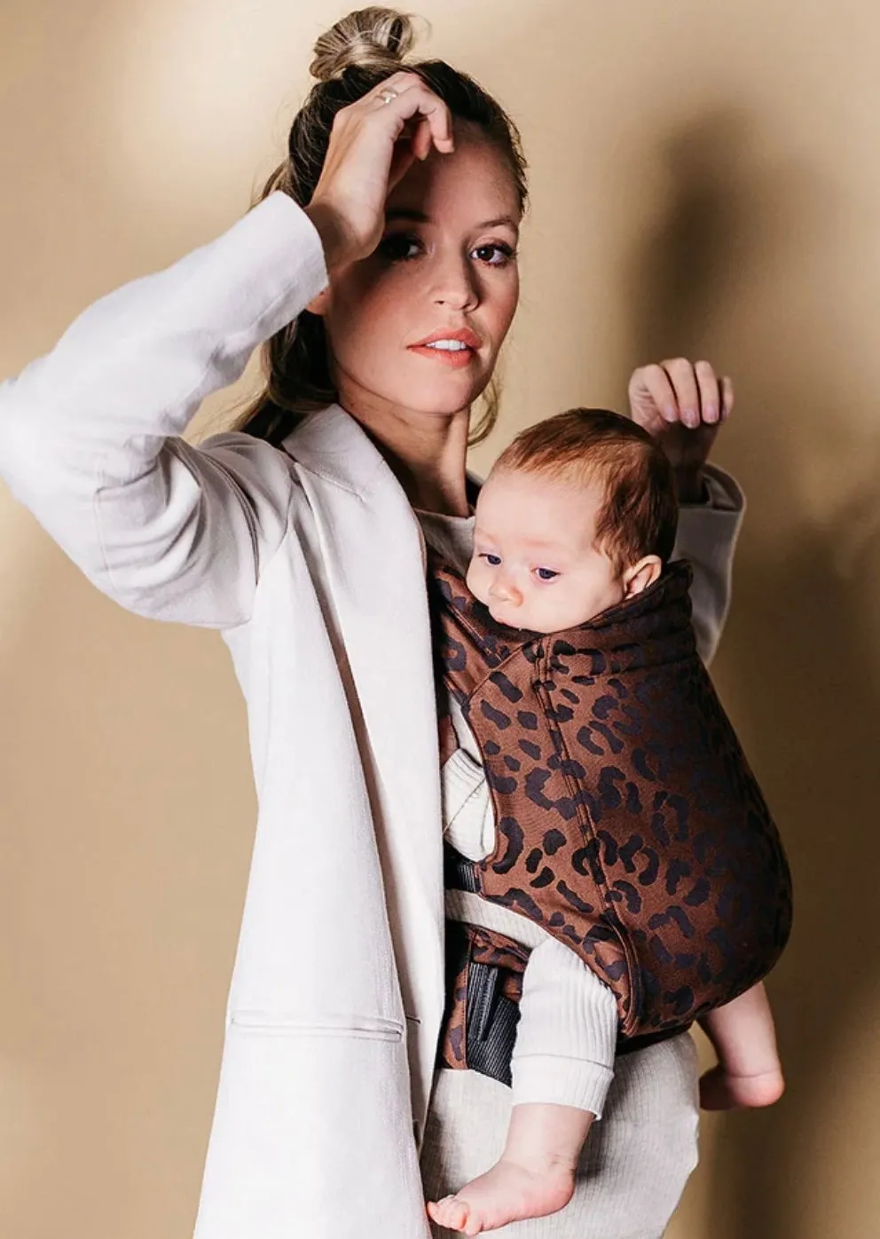 Mocha Leopard Organic Cotton Baby Carrier