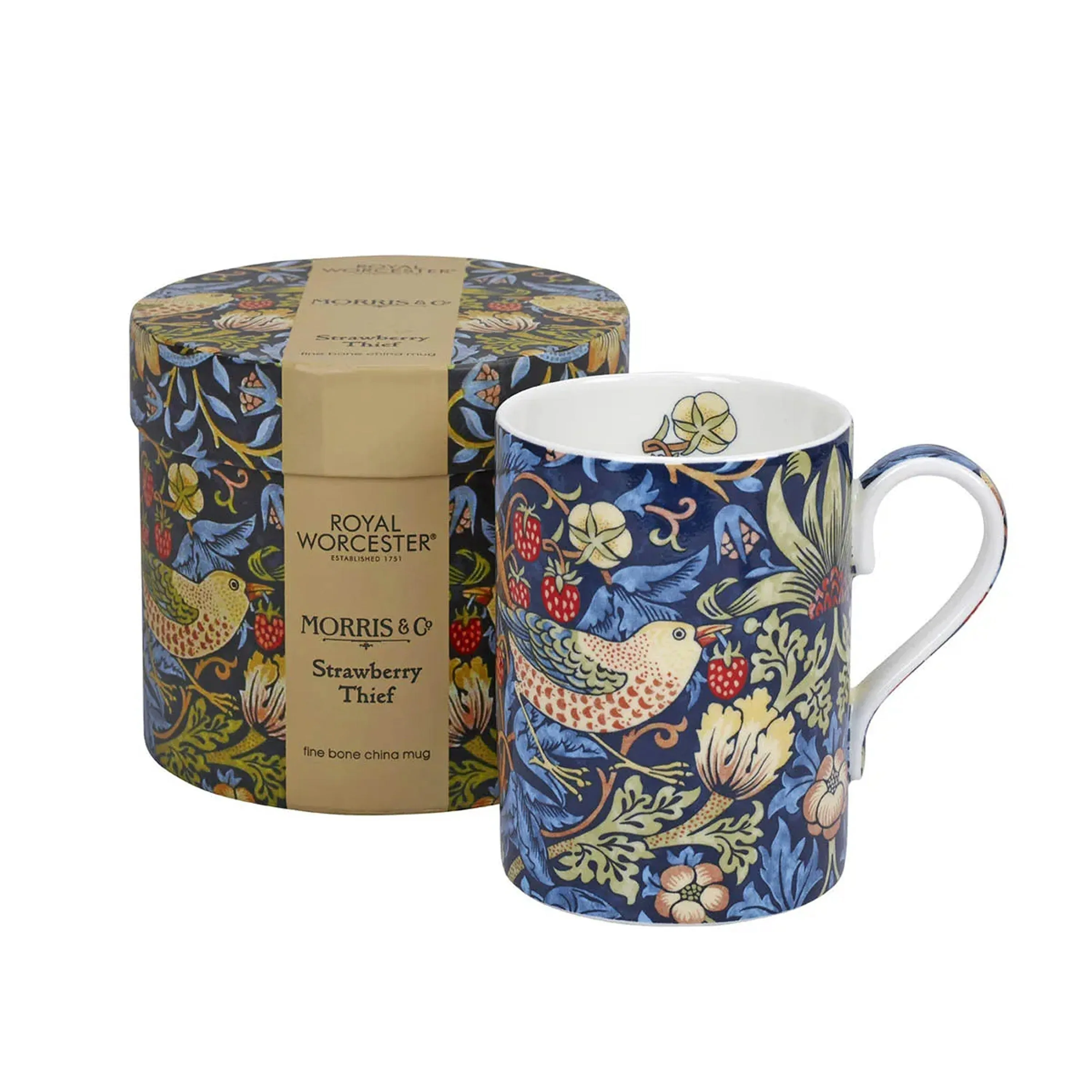 Morris & Co. 340ml Blue Strawberry Thief Mug