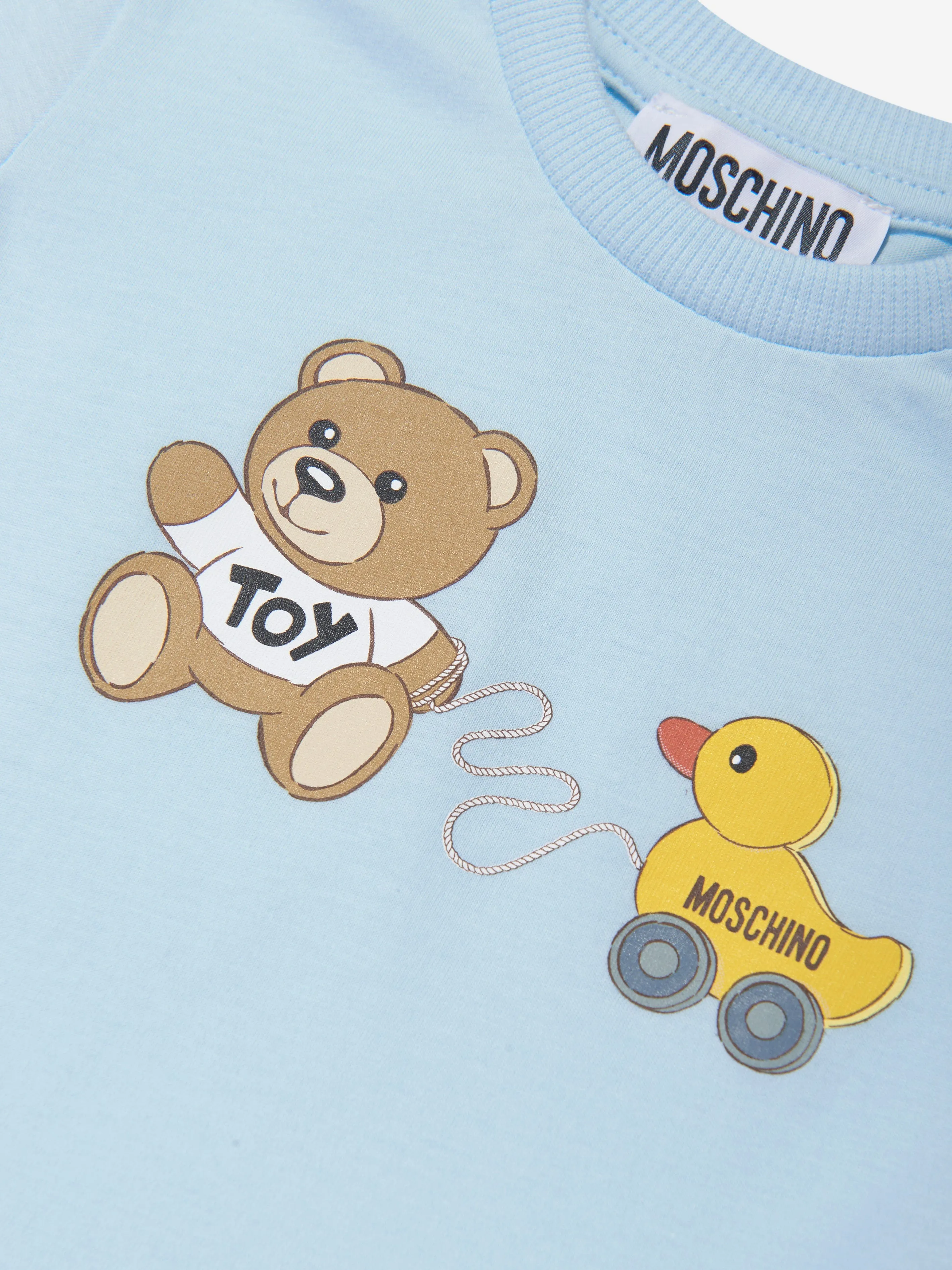 Moschino Baby Teddy Toy T-Shirt in Blue