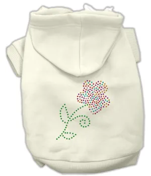 Multi-Colored Flower Rhinestone Hoodie Cream XXL (18)