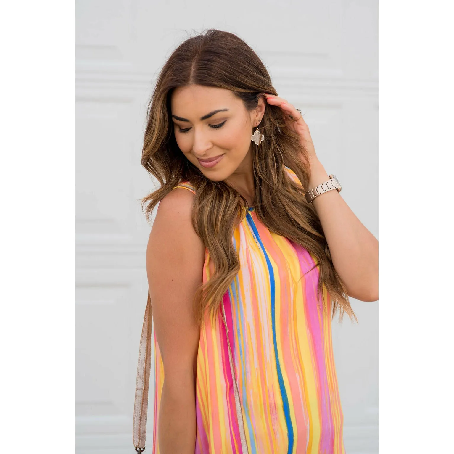 Multi Colored Vertical Striped Tank Top