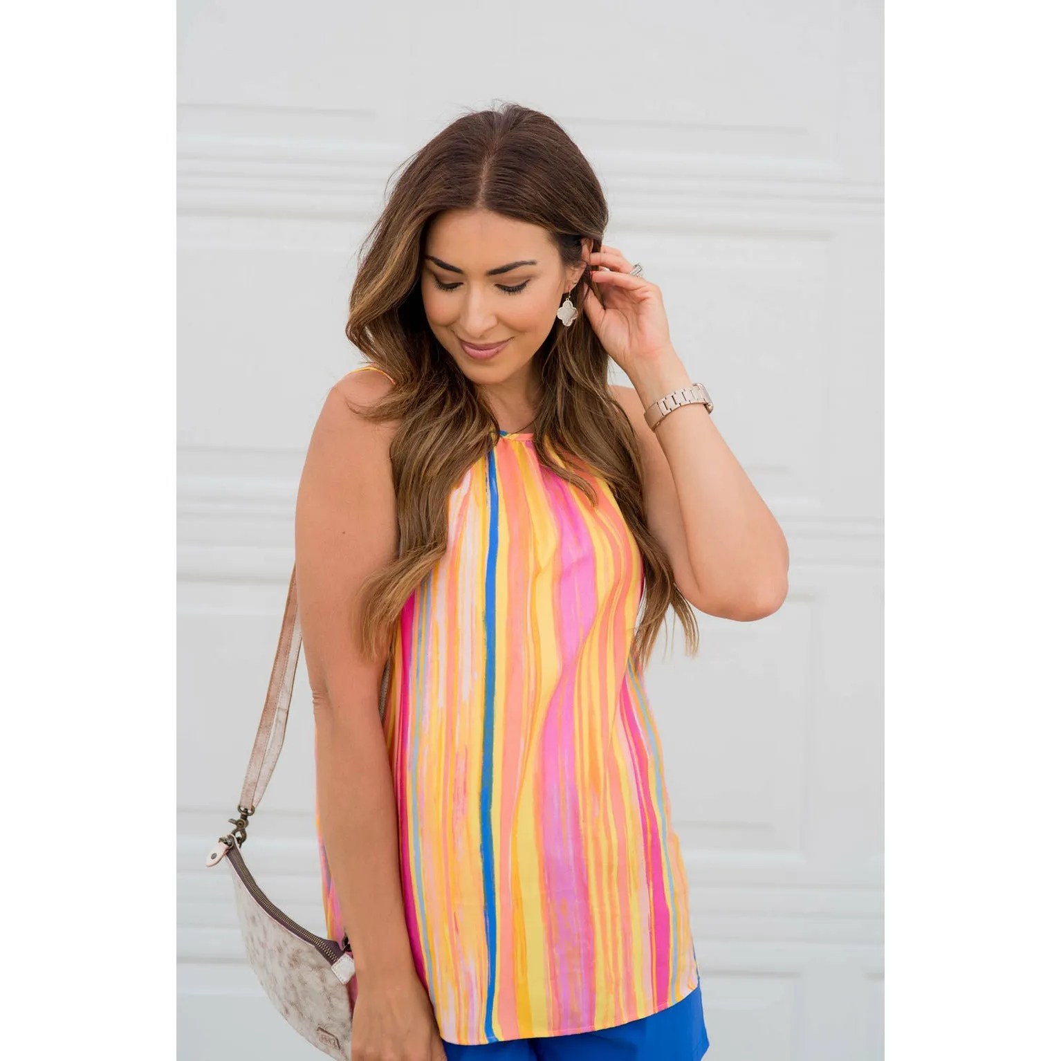 Multi Colored Vertical Striped Tank Top