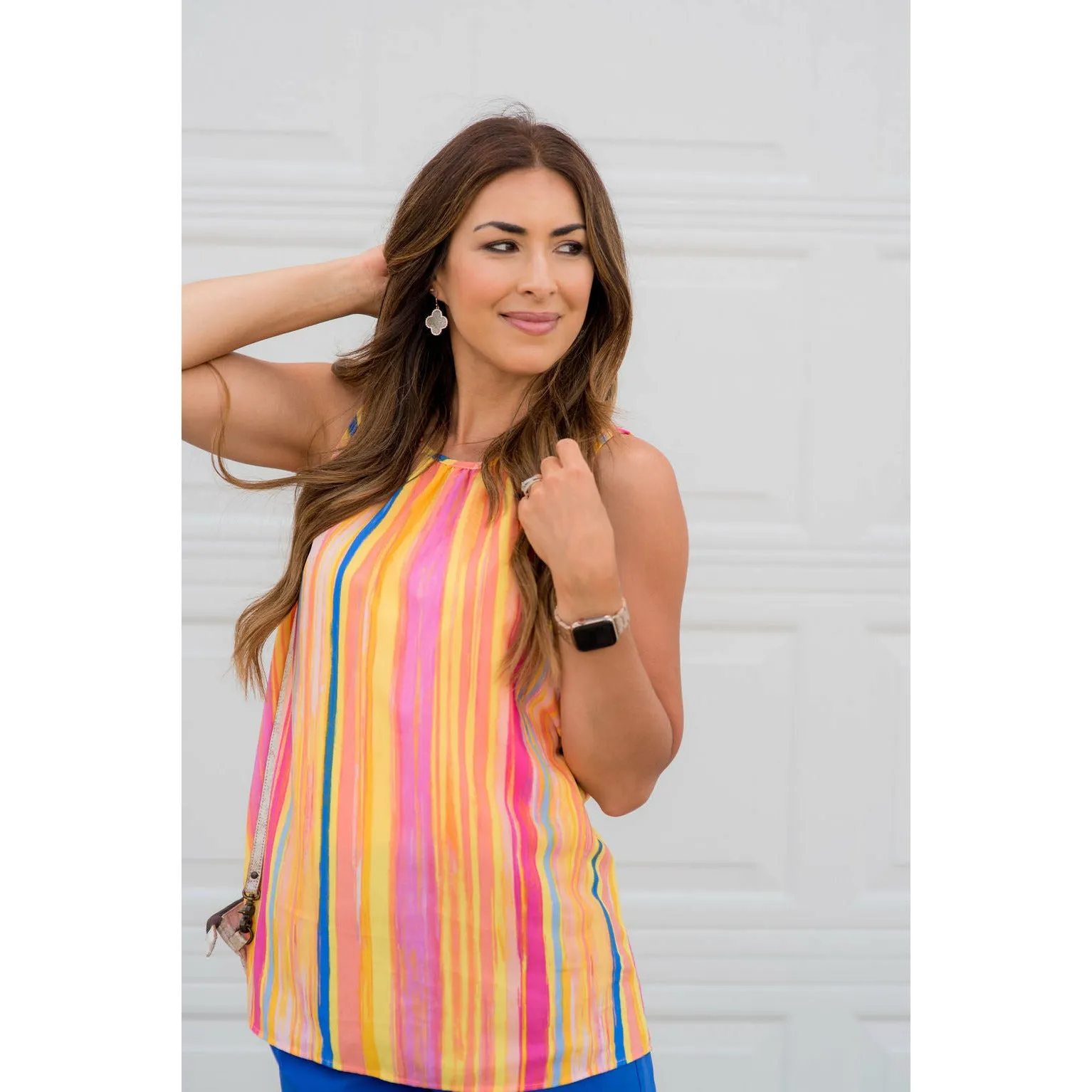 Multi Colored Vertical Striped Tank Top