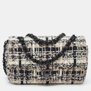 Multicolor Tweed New Mini Classic Single Flap Bag