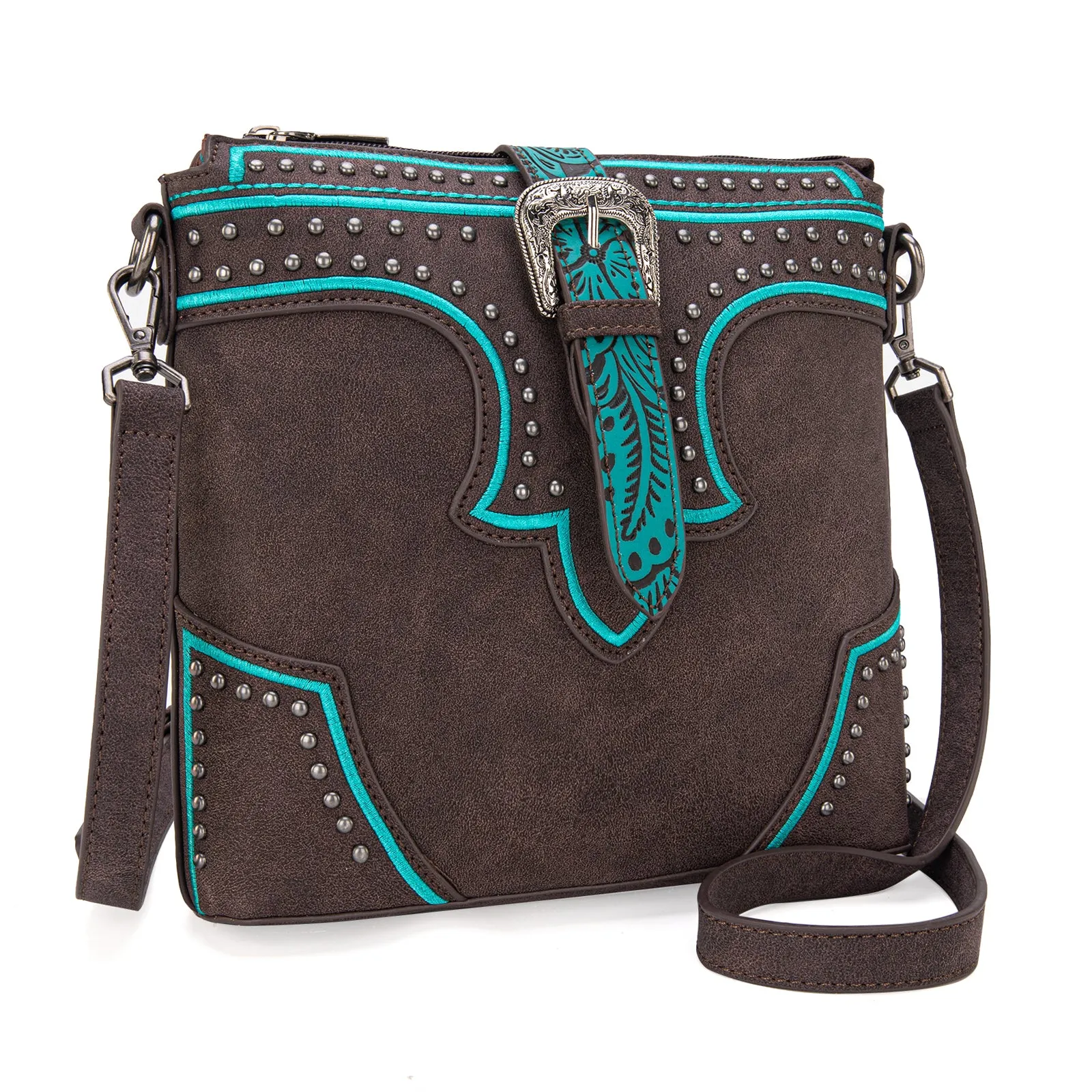 MW1282-8360  Montana West Buckle Collection Crossbody Bag