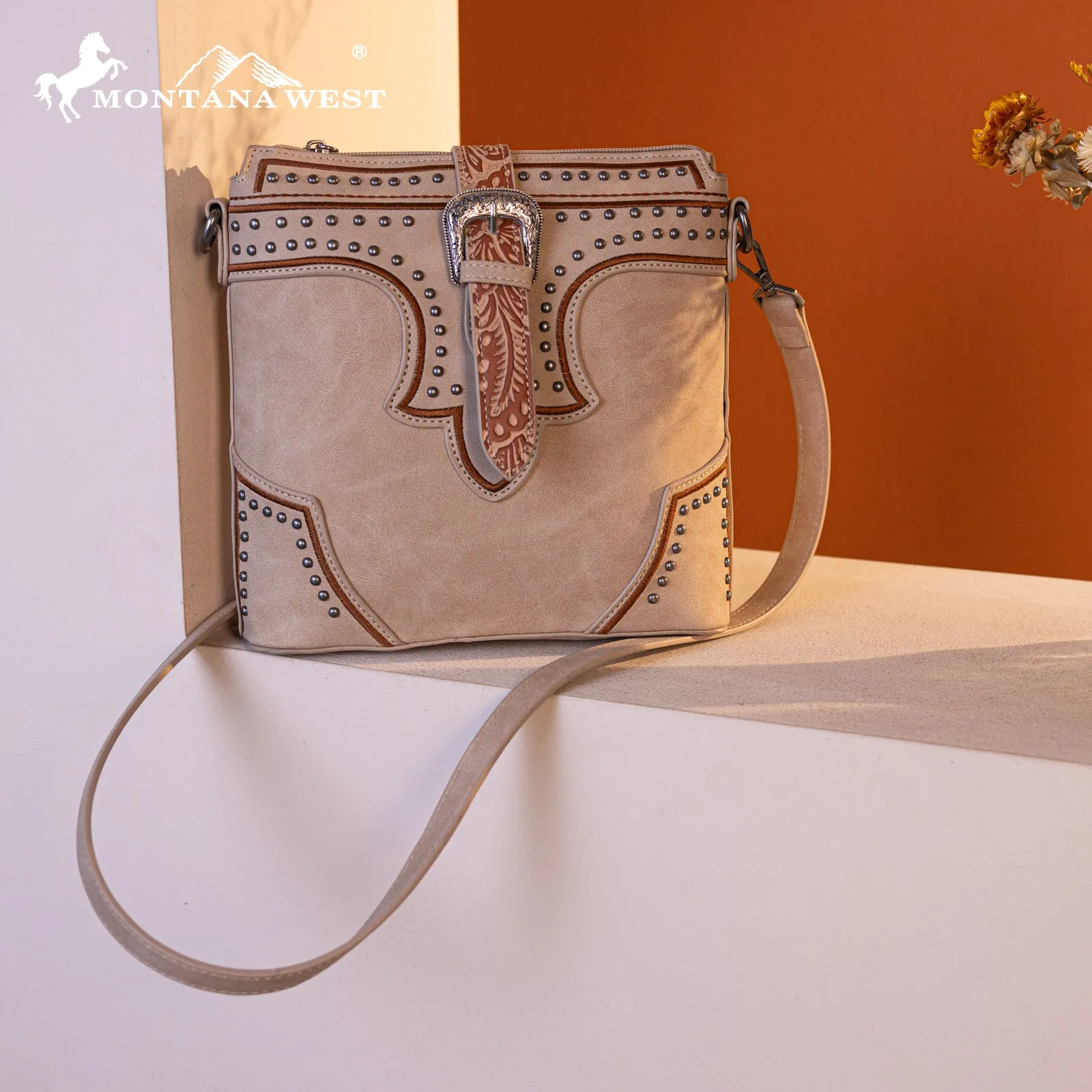 MW1282-8360  Montana West Buckle Collection Crossbody Bag