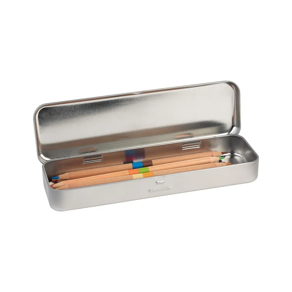 NBX - Metal Square Pencil Case   12 Color Pencils