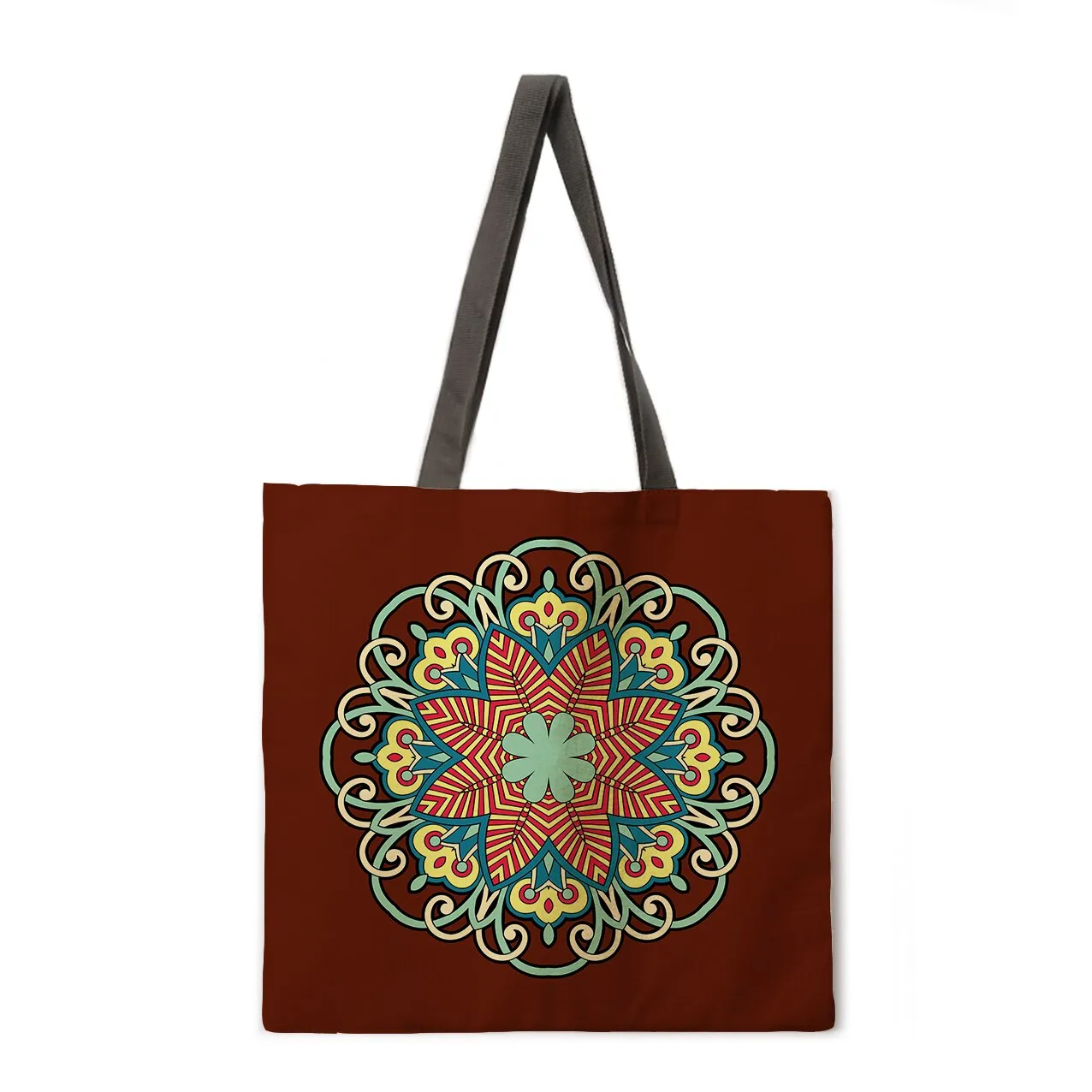 Oil Painting Printed Linen Shopping Bag Ladies Shoulder Bag Foldable Shopping Bag Beach Tote Bag