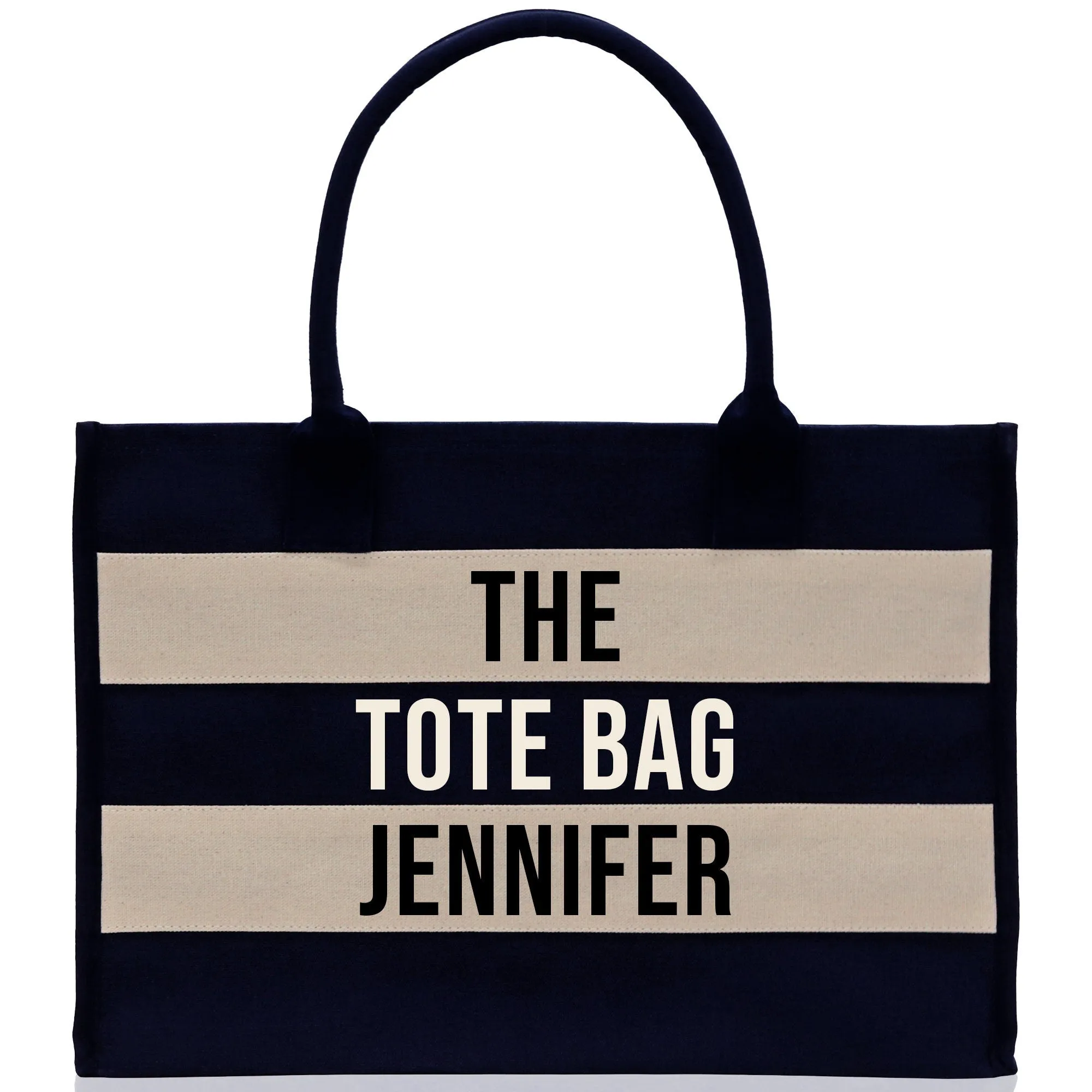 Personalized The Tote Bag Name Cotton Canvas Tote Bag Custom Birthday Gift Striped Tote Bag Ballet Teacher Bag Gymnastic Dance Student Bag