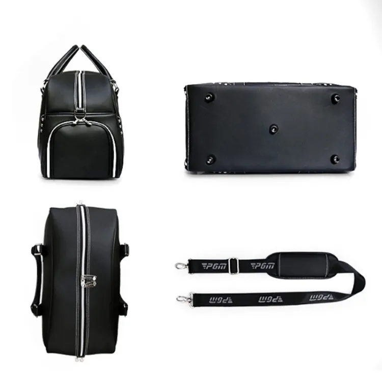 PGM Golf Portable Large Capacity Genuine Leather Ball Bag Clothing Bag for Men, Built-in Shoe Bag