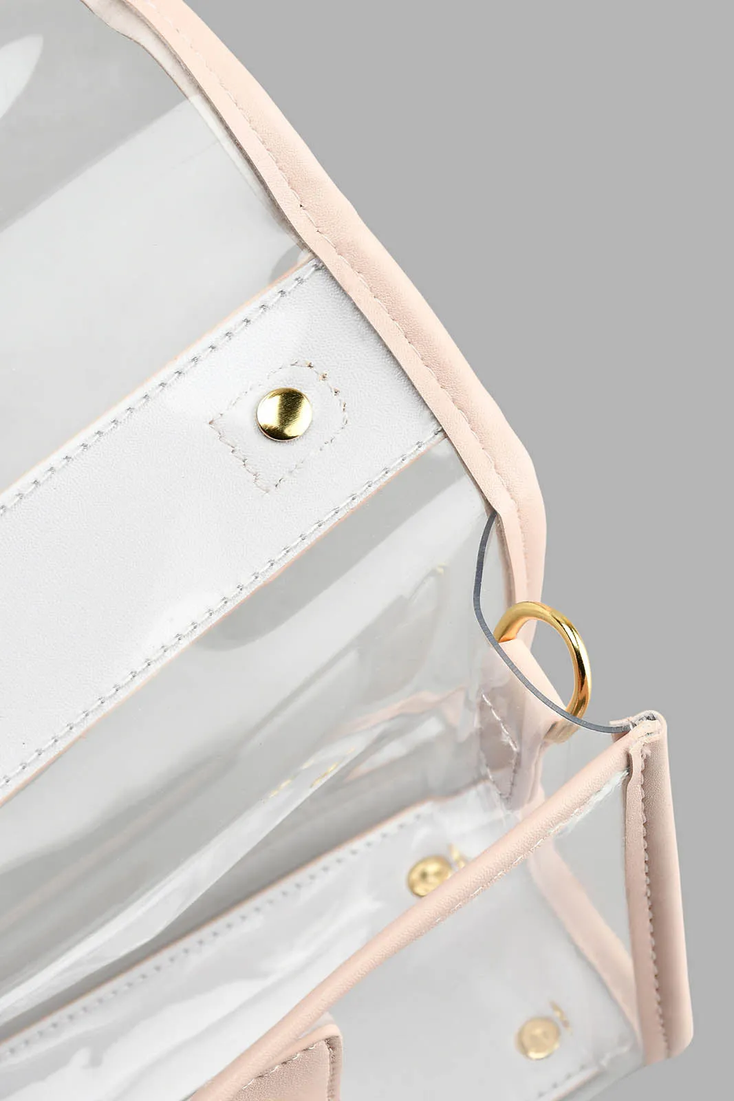 Pink Clear Crossbody Bag With Pouch