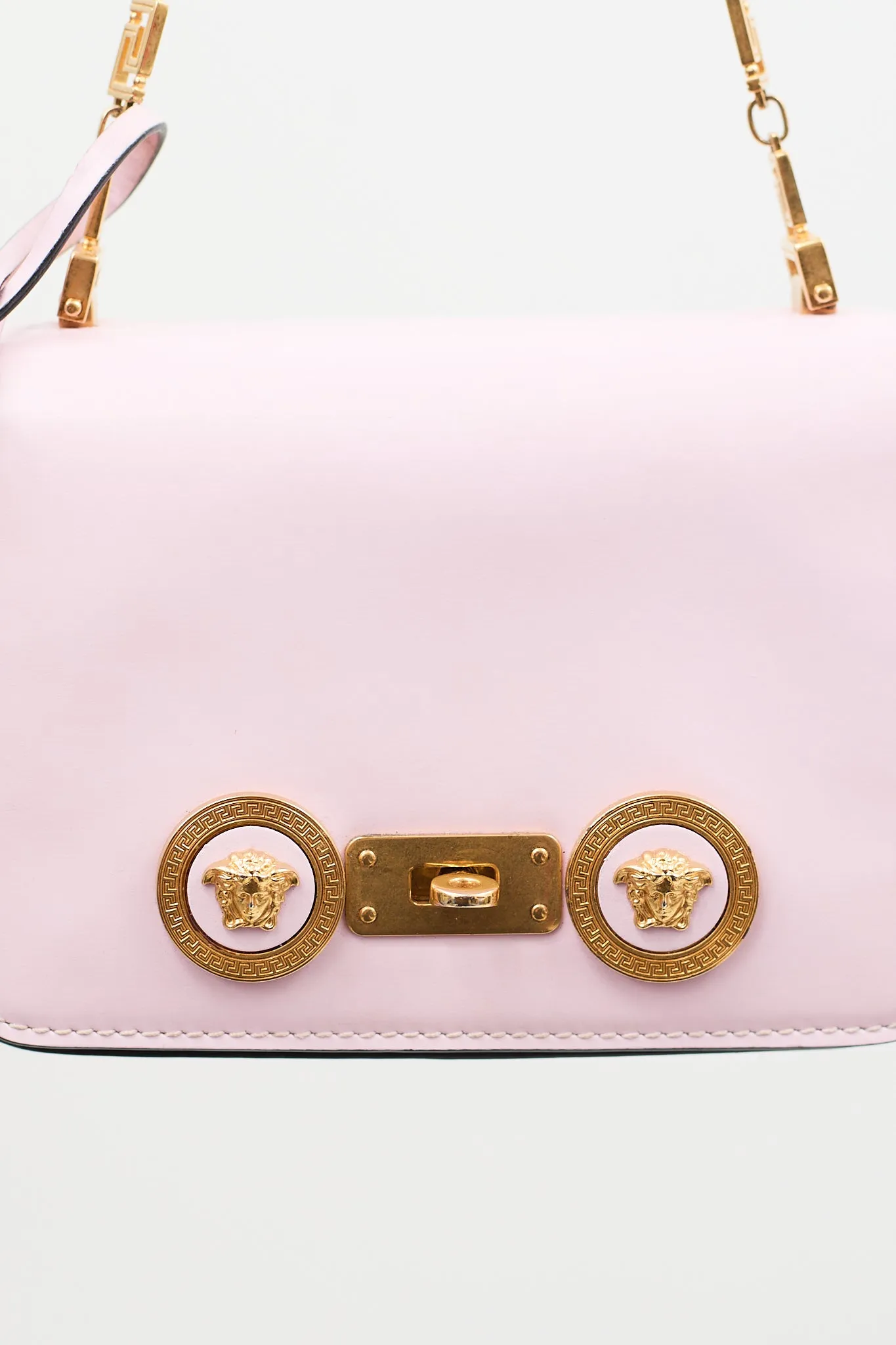 Pink Leather Mini Icon Flap Bag