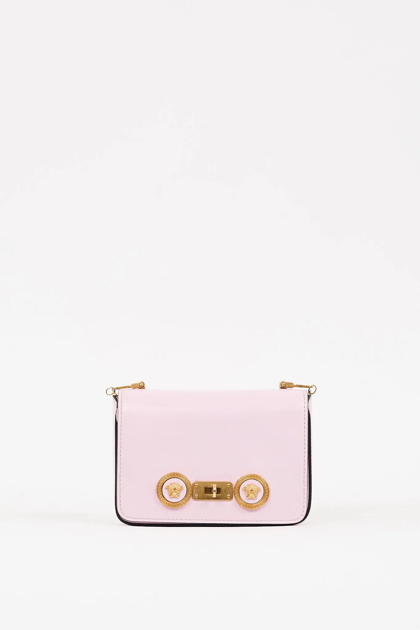 Pink Leather Mini Icon Flap Bag