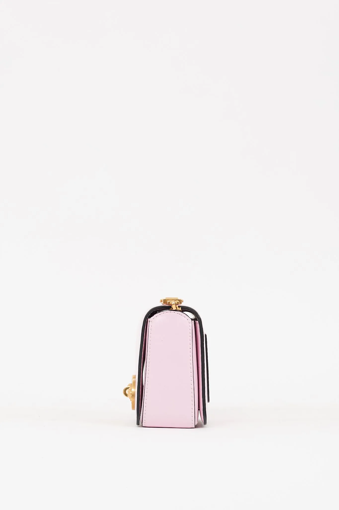 Pink Leather Mini Icon Flap Bag