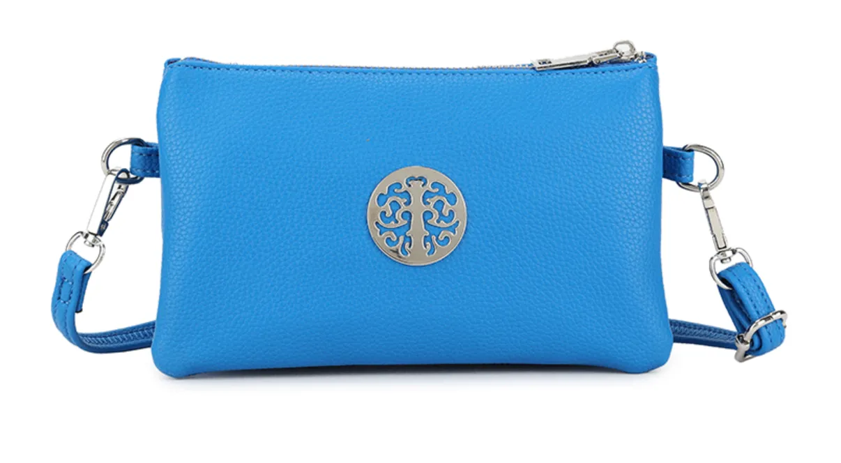 Plain Small Crossbody Bag With Tree Of Life Detail (11 Colours)