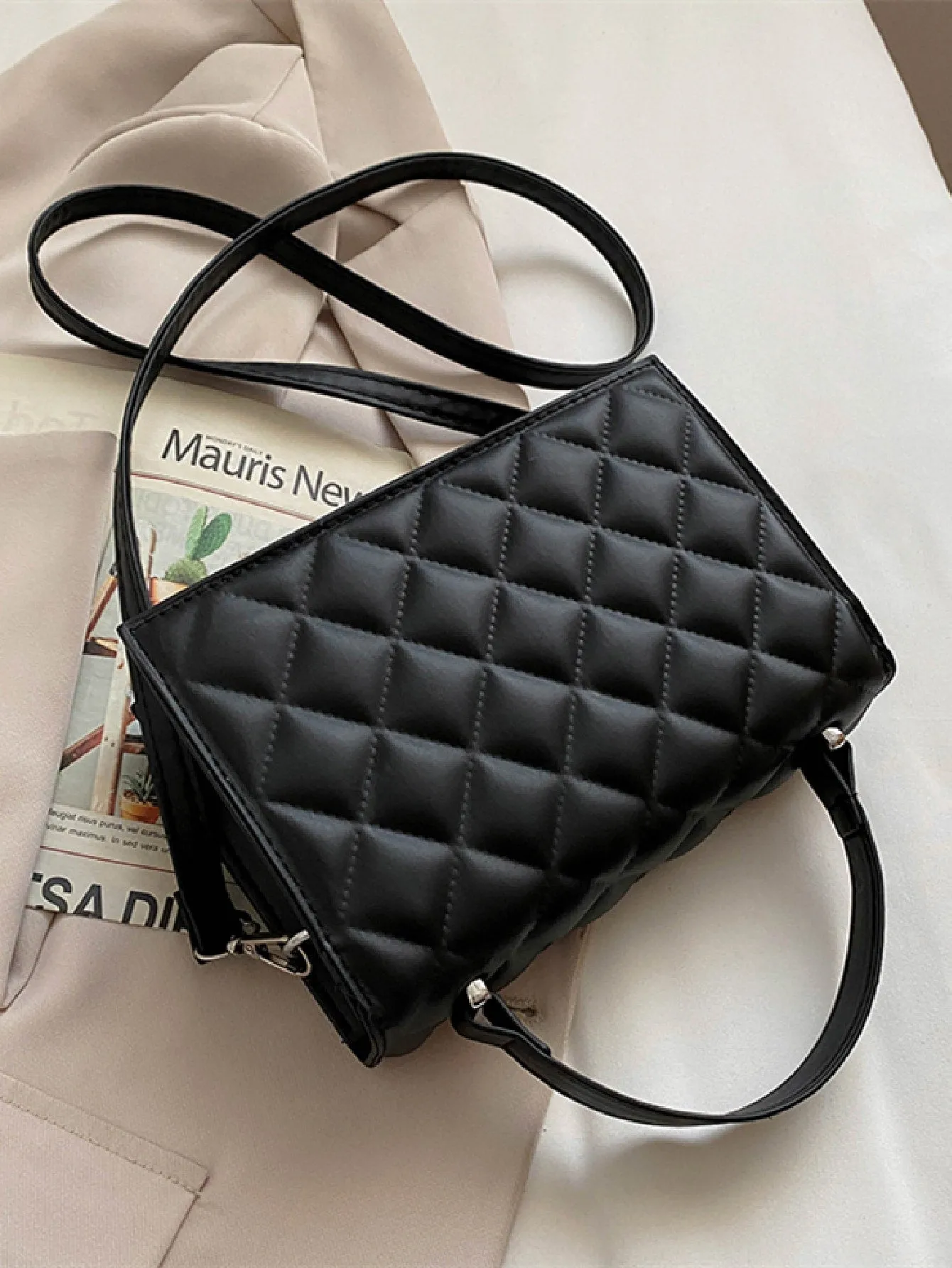 Quilted Flap Satchel Bag