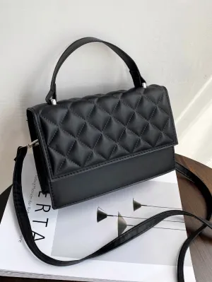 Quilted Flap Satchel Bag