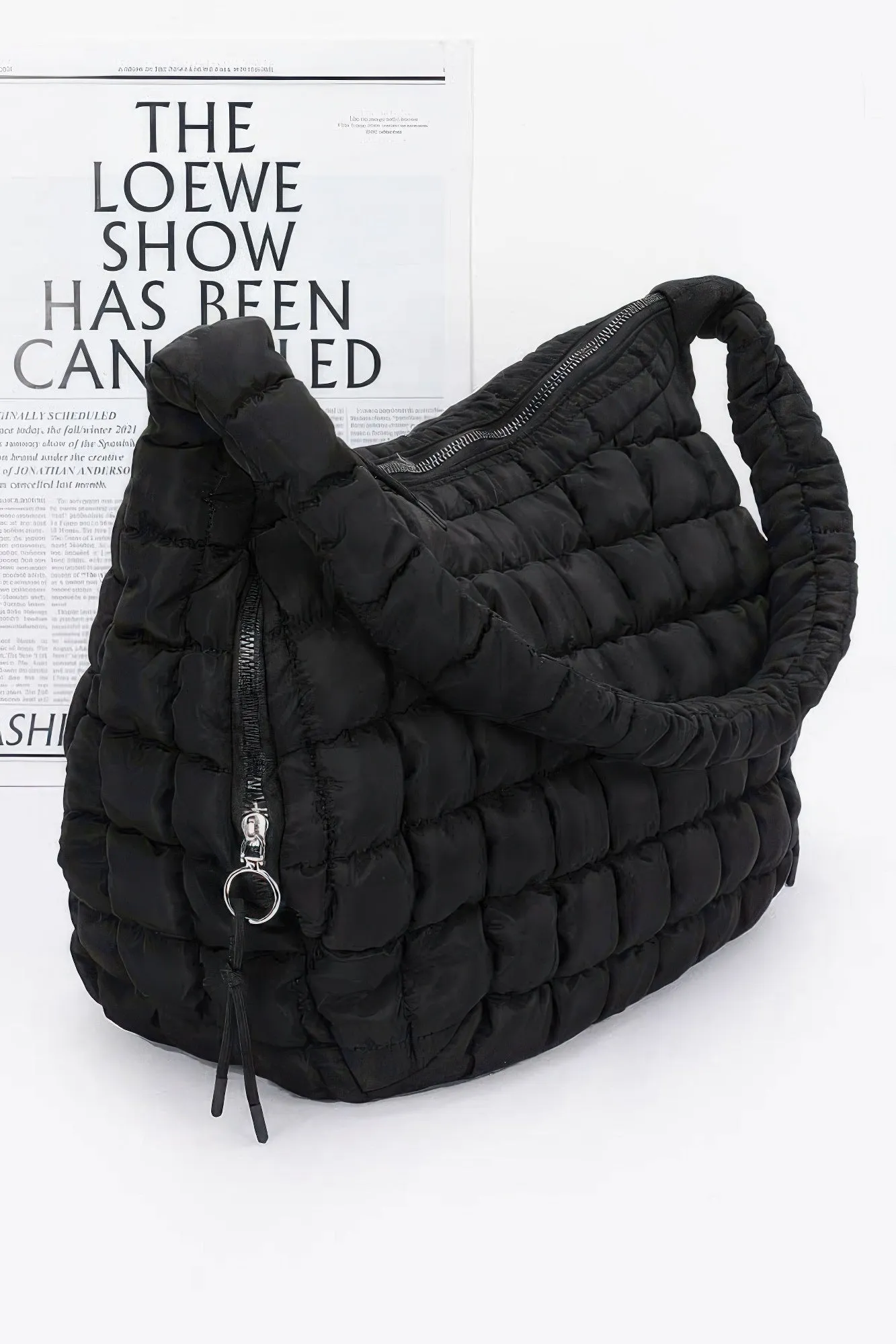 Quilted Nylon Padded Crossbody Bag