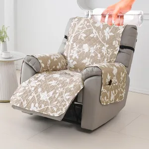 Quilted Recliner Water Repellent & Waterproof Cover for Small / Large - Buff Brown Sillehoute Floral