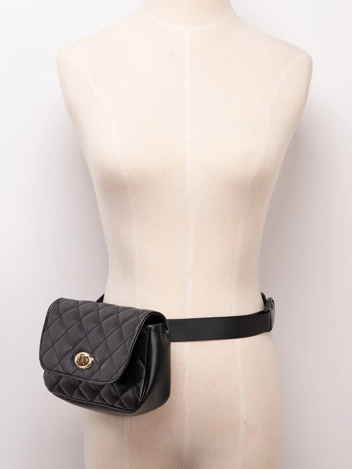 Quilted Twist Lock Flap Fanny Pack