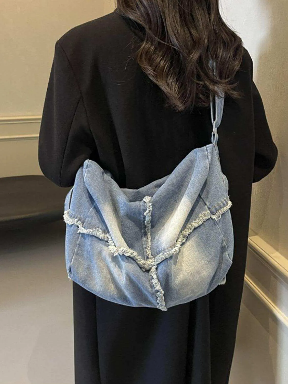 Raw Hem Gradient Crossbody Bag For women