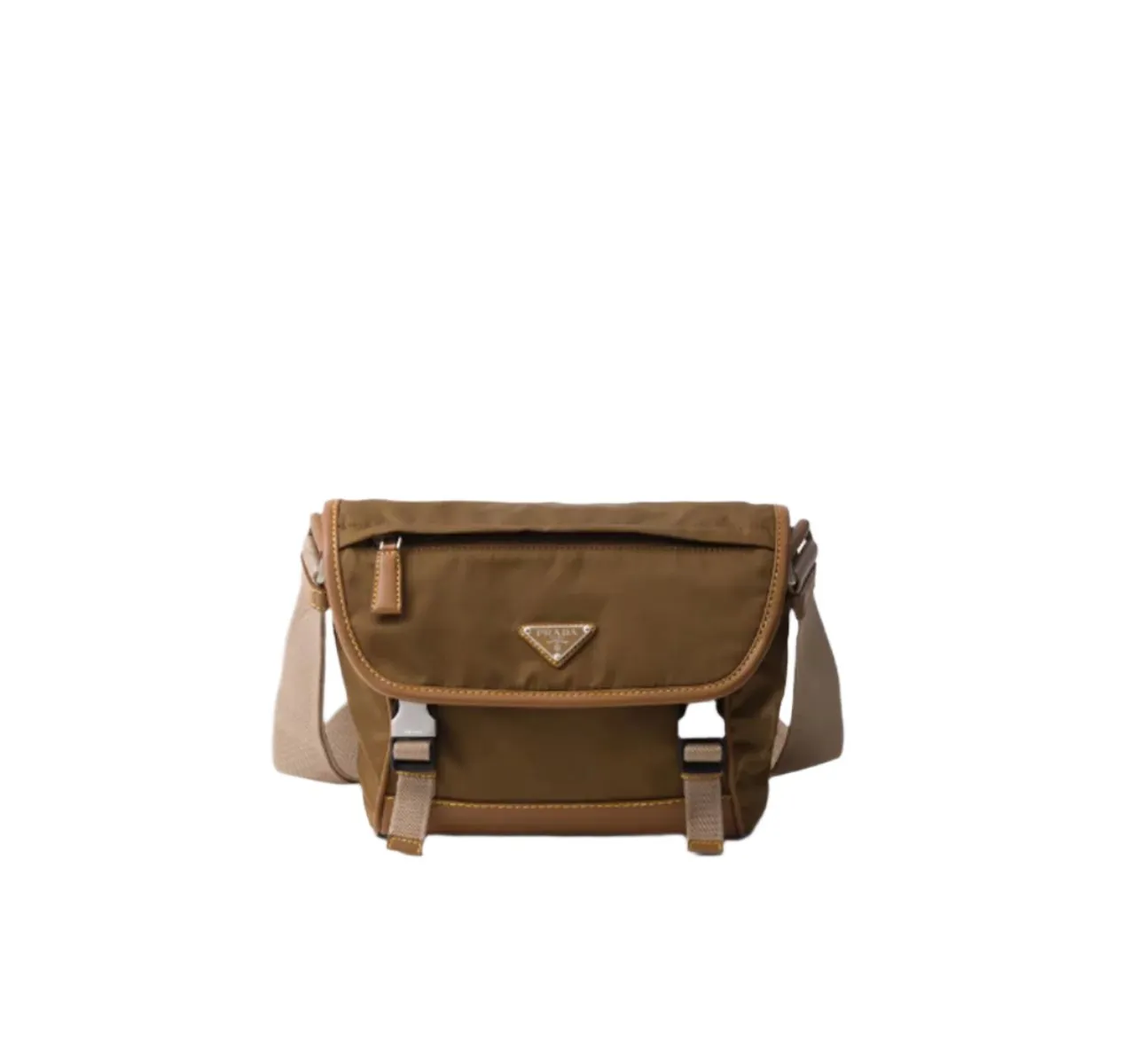 RE-NYLON AND LEATHER SHOULDER BAG