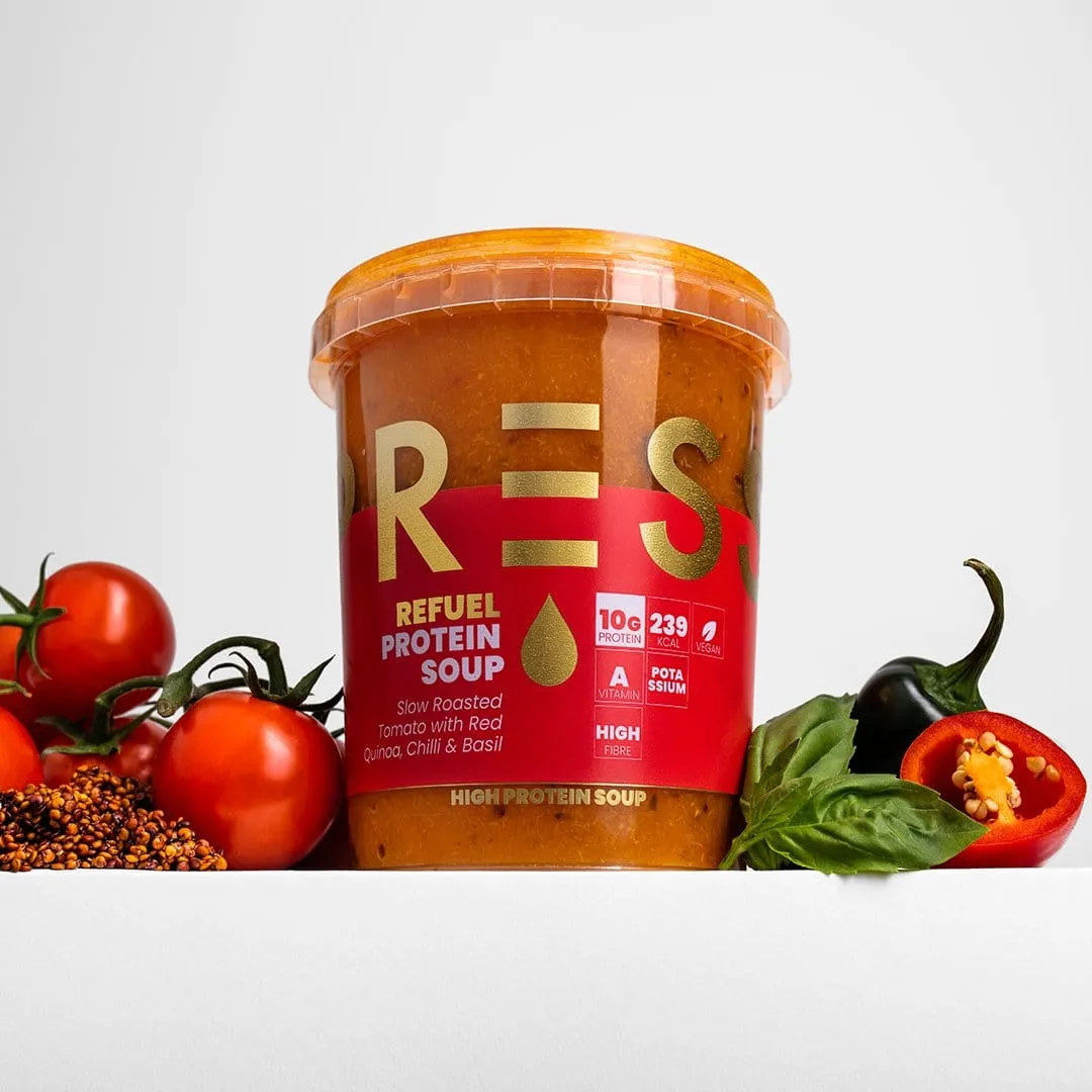 Refuel: Slow Roasted Tomato, Quinoa & Basil Protein Soup