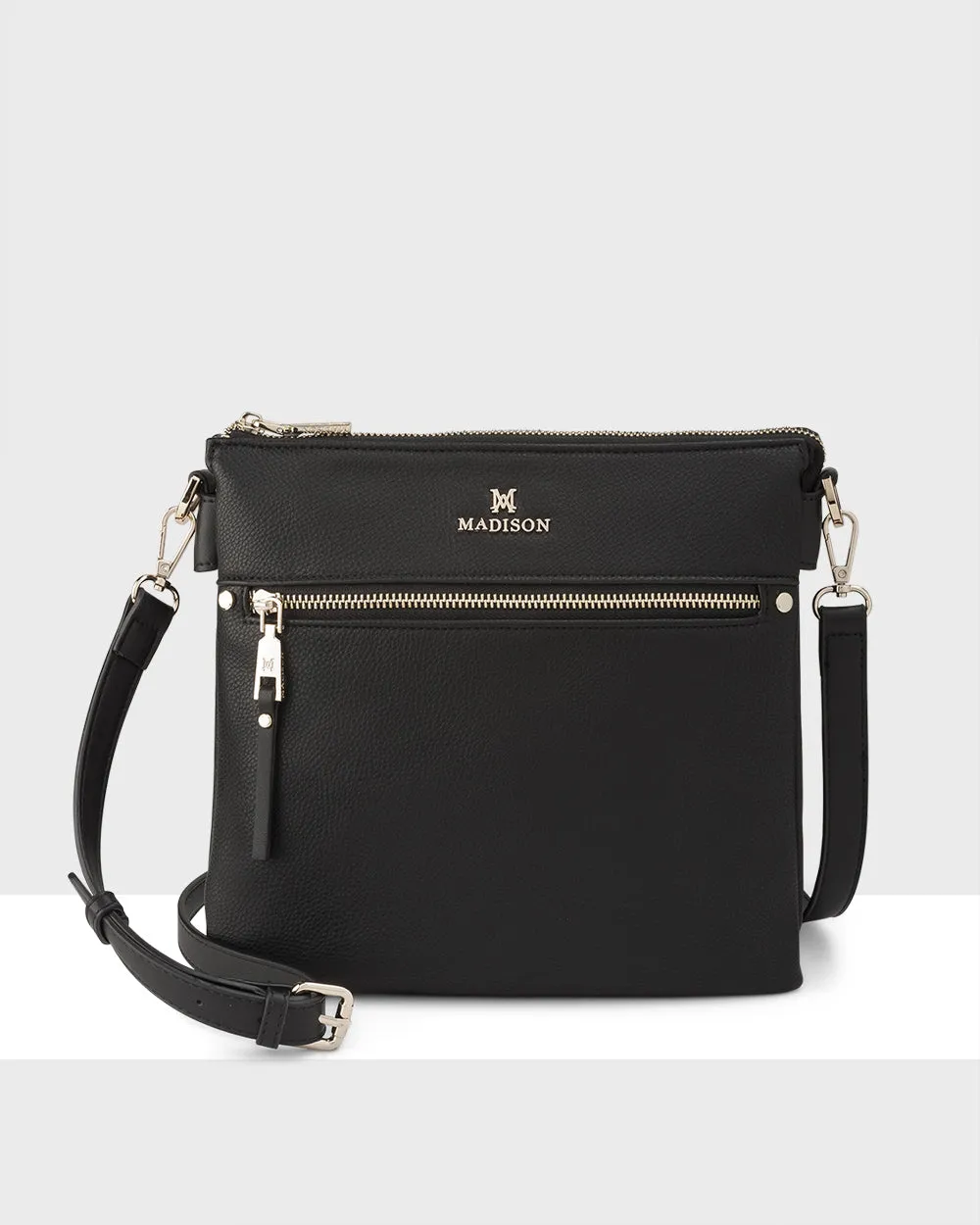 Renee Zip Top 2 Compartment Crossbody Bag   Monogram Bag Strap