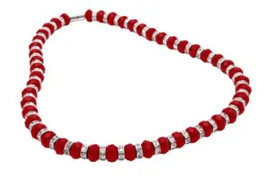 Ruby Gorgeous Glass Necklace with Cubic Zirconia Crystals