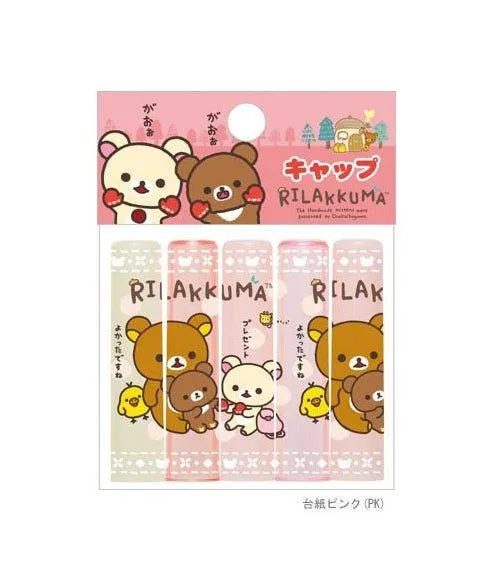 SAN-X FT28501 Rilakkuma Lara Bear Pencil Cover Pen cap Winter Gloves Pink Yellow 5 into the groups