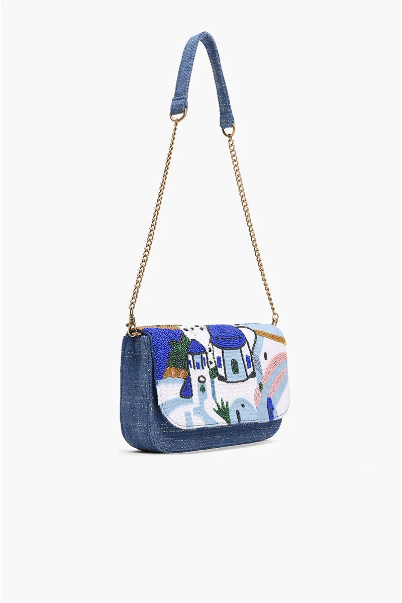 Santorini Sky Embellished Shoulder Bag