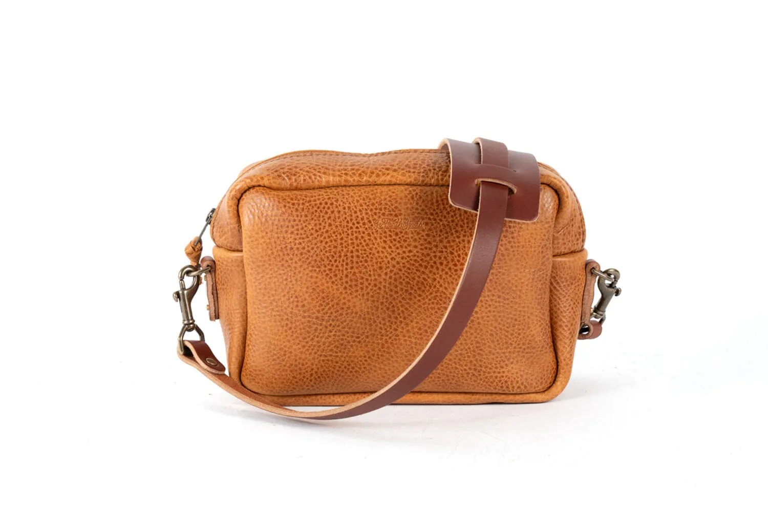 SARAH LEATHER CROSSBODY - LARGE - HONEY