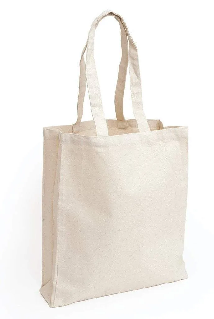 SET OF 100 CHEAP CANVAS TOTE BAG / BOOK BAG WITH GUSSET