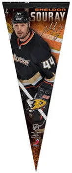 Sheldon Souray "Signature Series" Anaheim Ducks Premium Felt Collector's Pennant - Wincraft