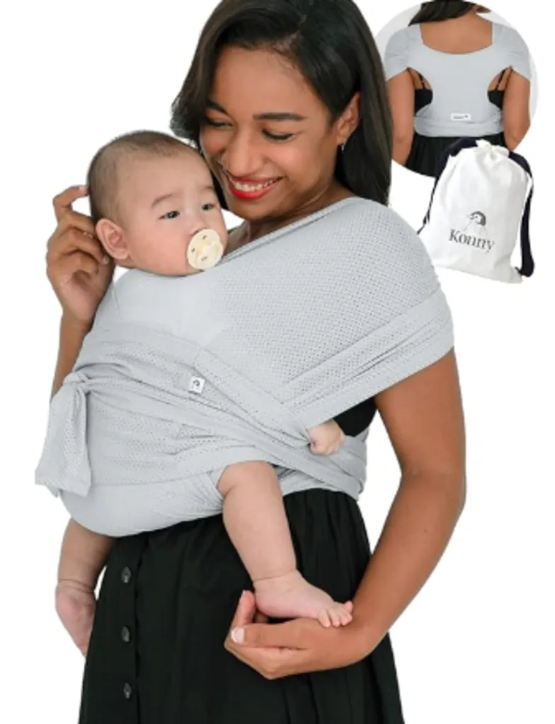 Size S: Konny Light Grey Mesh Baby Carrier