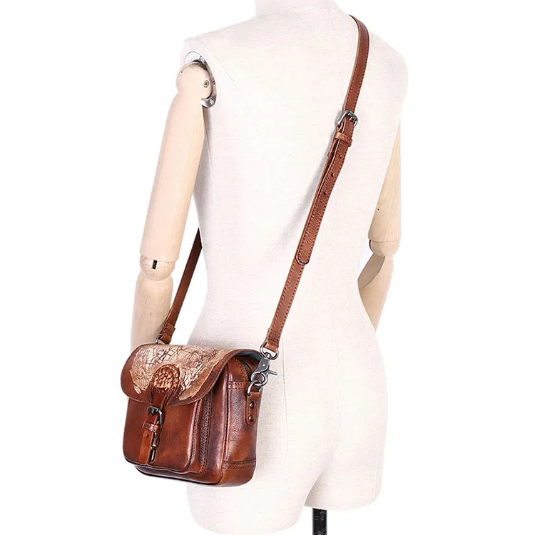 Small Women's Leather Crossbody Satchel Purse Cross Shoulder Bag for Women