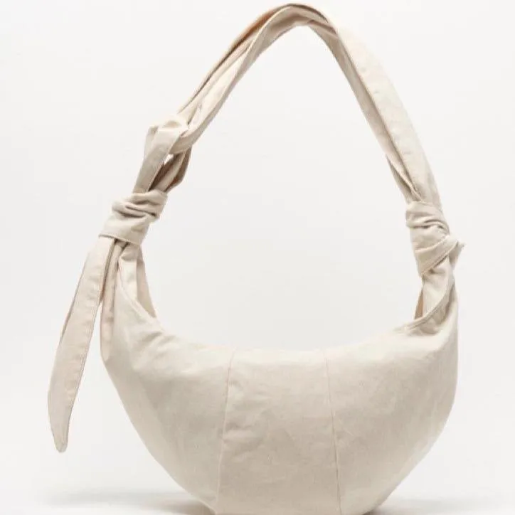 Soft Canvas Korean Fashion Tie Knot Shoulder Bag