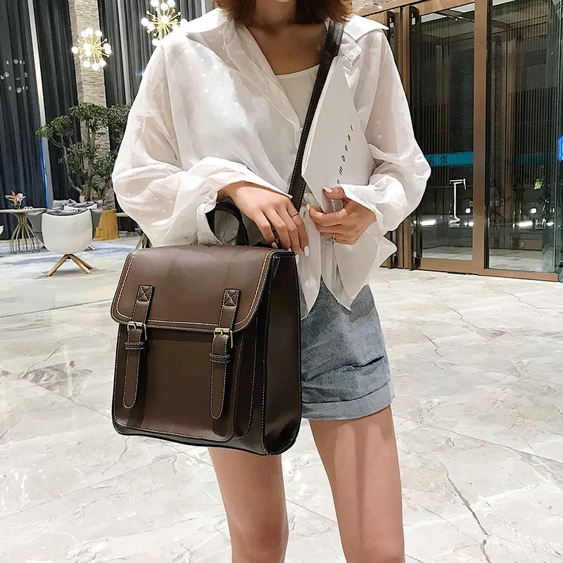 Sohiwoo Vintage Leather School Bag