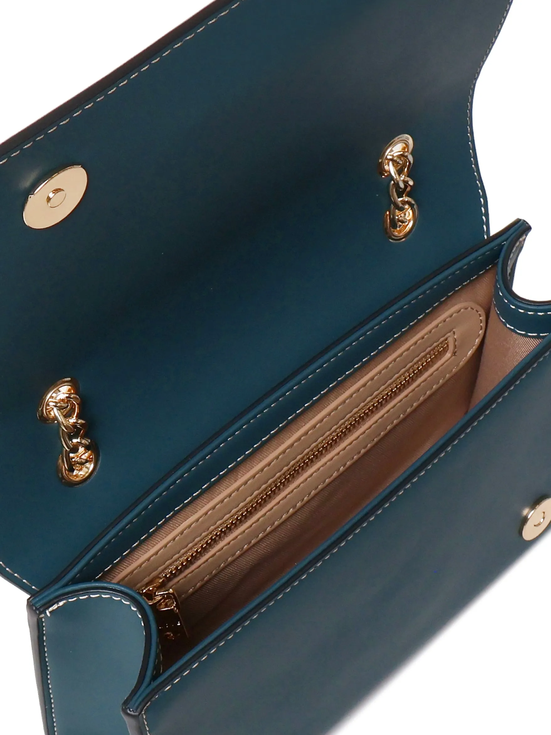 Teal Eco-leather Shoulder Bag