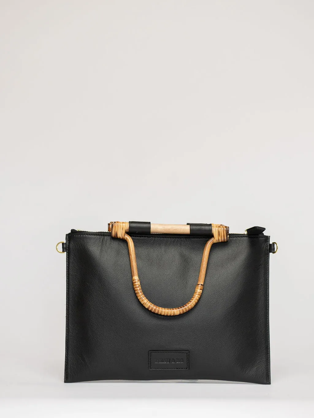 The Bamboo Clutch   Crossbody | Black