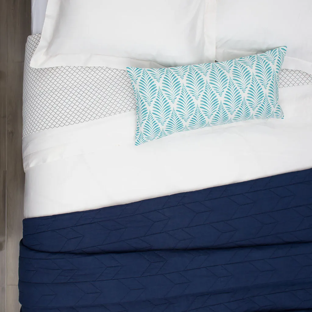 The Chevron Navy Blue Quilt & Sham