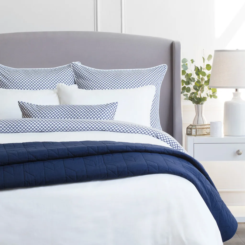 The Chevron Navy Blue Quilt & Sham