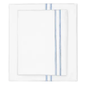 The French Blue Lines Embroidered Sheet Set