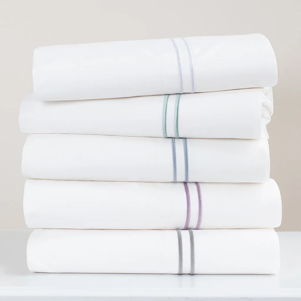 The French Blue Lines Embroidered Sheet Set